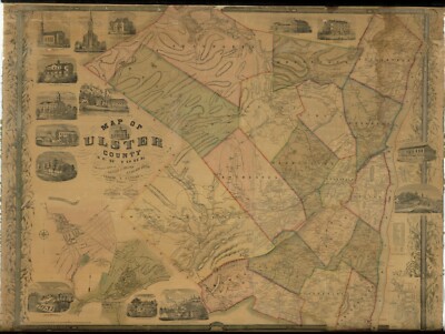18'' x 24'' 1854 Map of Ulster County, New York