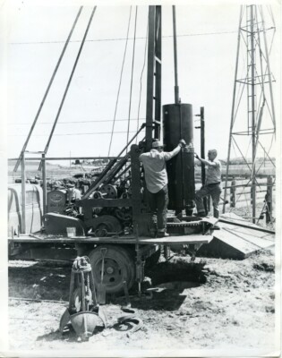 USA Iowa Pritsche LKW Bohrgerät Simco altes Foto 60er Jahre #3