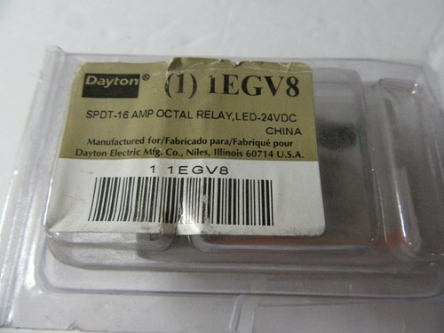 NEW Dayton Octal Relay (1) 1EGV8 SPDT16AMP LED24VDC  - MET27 - Imagen 9 de 9