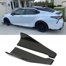 2PCS&48CM Gloss Black Rear Bumper Lip Splitter Side Skirt For Toyota Camry 18-23