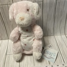 Douglas Baby Plush Dog Stuffed Animal Rattle Pink Puppy Chime Stars Lovey Soft