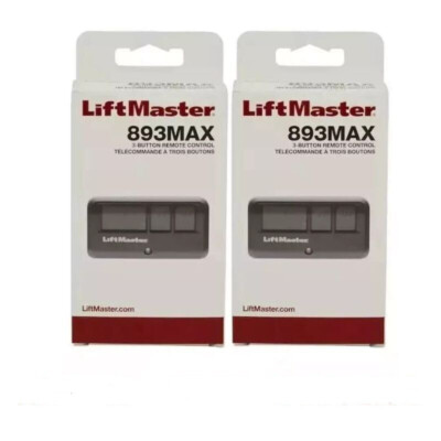 2 Pack 893MAX 3 Button LiftMaster Visor Remote Control Garage Door Opener