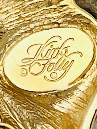 Signed Kirks Folly Fairy Angel Enamel Flower Pin Aurora Crystal Charm VTG New - Picture 4 of 5