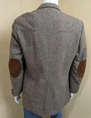 Vintage Kenny Rogers Circle S Wool Blazer Leather Buttons Elbow Patches Mens - Picture 2 of 9
