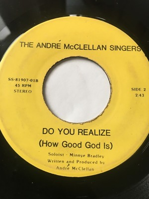 OHIO SOUL FUNK GOSPEL 45/ ANDRE MCCLELLAN SINGERS ''DO YOU REALIZE'' CLEAN HEAR