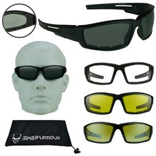 Motorcycle Sunglasses Men Large Biker Riding Foam Padded Wind Resistant Glasses