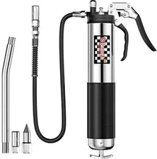 Heavy Duty Professional Pistol Grip Grease Gun 6000 PSI - 18 inch Flex Hose