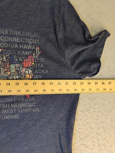 Banana Republic Mens Shirt Large Blue Short Sleeve Crew Neck Graphic USA - Picture 5 of 9