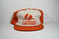 Lithonia Lighting Vintage Foam Mesh Snapback Trucker Hat, Orange/White