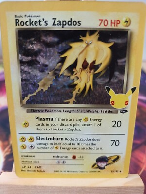 Rockets Zapdos 15/132 25th Celebrations EN NM Pokemon