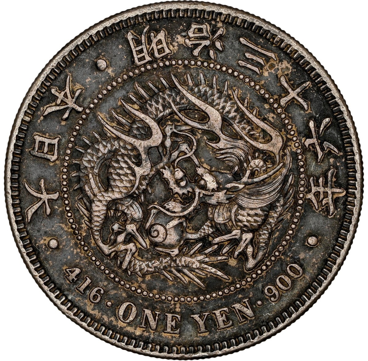 Japan - 1903 Yen - Chopmarked - OSAKA - NGC XF Details | eBay