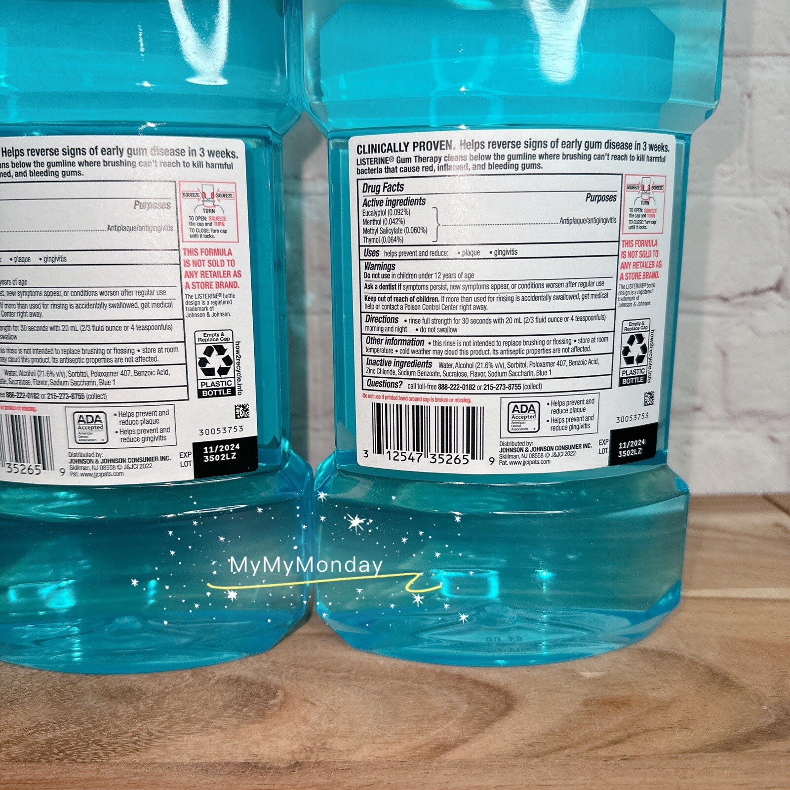 2 Pack! Discontinued Listerine Gum Therapy Glacier Mint Antiseptic 1L
