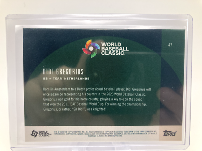 2023 Topps WBC Global Stars Didi Gregorius Blue /99 Netherlands | eBay