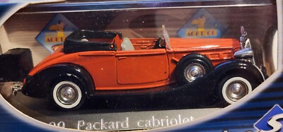 Voiture Miniature Solido Démontable - Packard Cabriolet Royan, Bleue, Modèle Junior 114 - Occasion Restaurée
