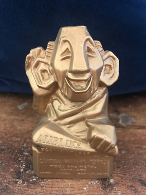 Vintage ALIBI IKE God of Excused Metal Statue CENTRAL PATTERN WORKS Canton Ohio