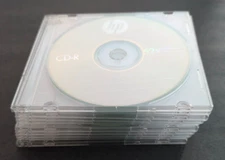 10 Blank HP CD-R Discs and Cases. 52X 700MB Data 80 min Music (never used)