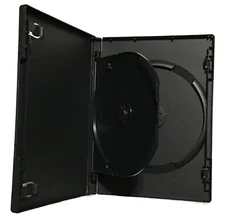 New Standard Black 2 Disc DVD Replacement 14mm Case - Double Disc With Tray