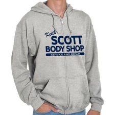 Keith Scott Body Shop Service and Repair Sweatshirt Zip Up Hoodie Men Women