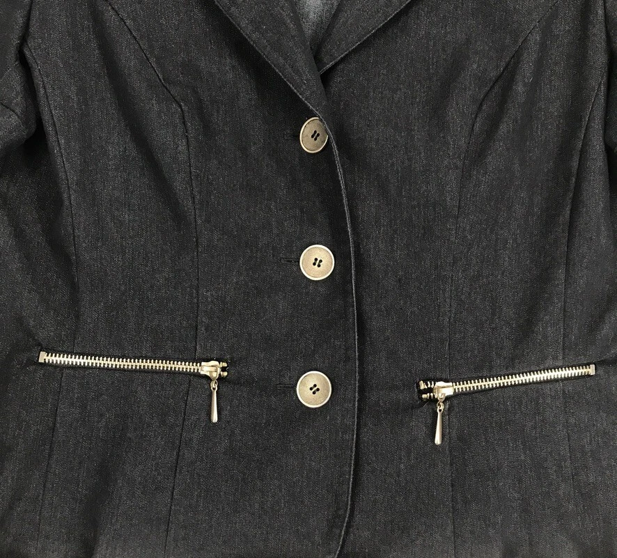 Traje Chaqueta Top Studio 1 Talla 8 Manga Corta 3 Botones Azul Medianoche Foto 2 de 4