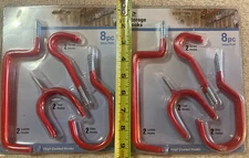 16 pc STORAGE HOOK SET SCREW THREADING 2 PKG OF 8 4 LADDER 4 TOOL 4 BIKE 4 SCREW