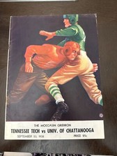1938 vintage college football program Tennessee Tech vs University of Chatanooga