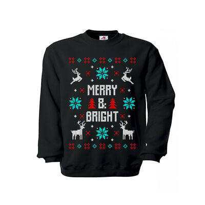 Pullover Merry and Bright Weihnachten Winter Geschenk Rehntiere #35838