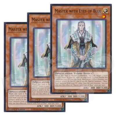Yugioh - Master with Eyes of Blue x 3 - 1st Edition - Plus Free Holo Card