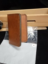 Genuine Leather Hand Made,hand stitched,bifold wallet,mid size,vertical 19 new