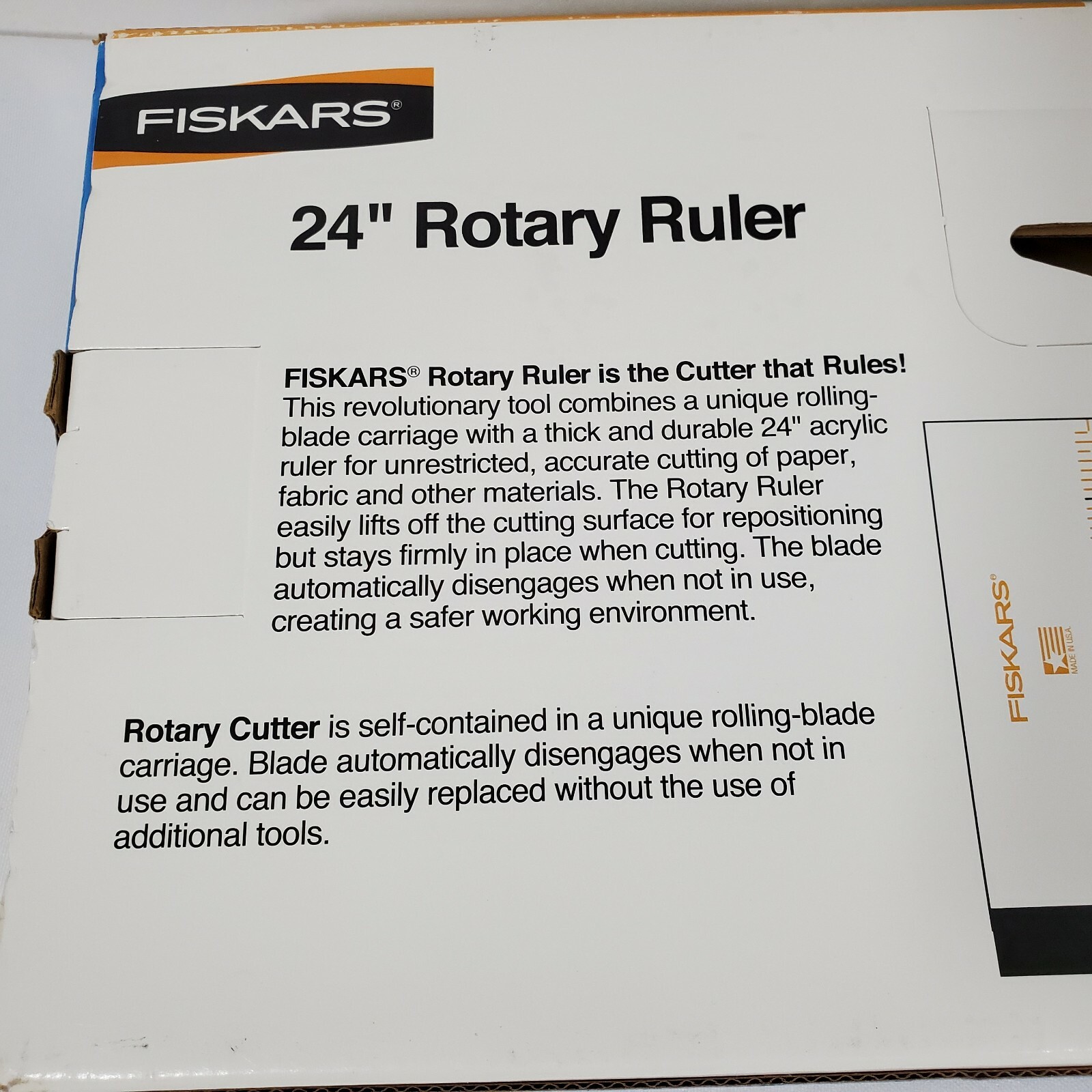 FISKARS ROTARY CUTTER & RULER COMBO BRAND NEW 6 X 24" Cut Fabric, Felt