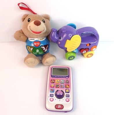 Vtech Baby Toy Lot Happy Lights Bear Push & Explore Elephant & Rock & Bop Music