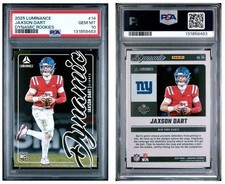 2025 Panini Luminance Jaxson Dart Dynamic Rookie RC New York Giants #14 PSA 10