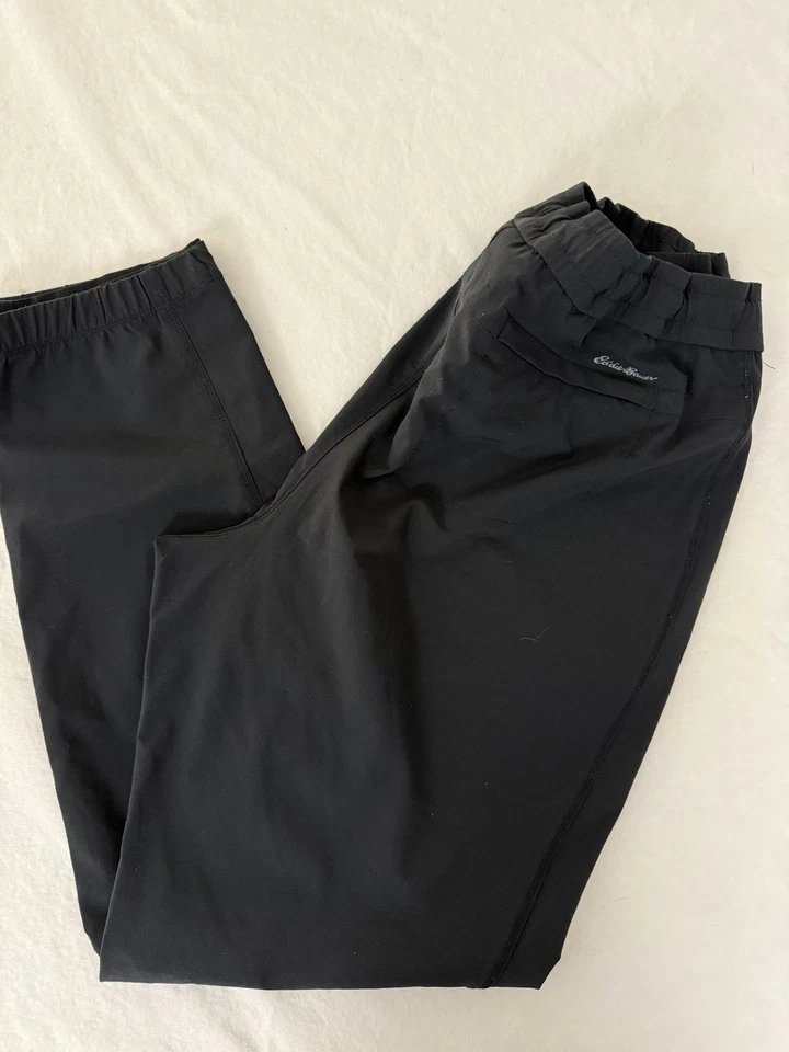 EDDIE BAUER black lightweight pull on pants w pockets Women's L - Image 2 of 2