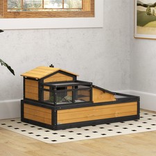 Wooden Tortoise Habitat, Tortoise Enclosure Reptile Cage w/ Tray