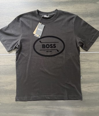 BOSS Black Men's M Cotton Jersey Logo Short Sleeve Crew Neck T-Shirt 
