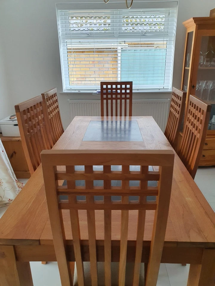 Teak Dining Room Table and Chairs - Handmade In Jakarta Indonesia. Excellent - Image 2 of 4