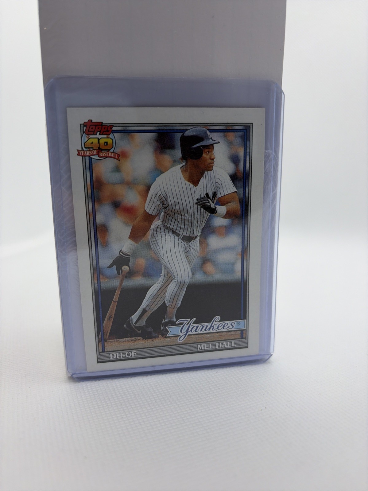 1991 Topps - Mel Hall #738 B* Before Copyright; Bold 40th Anniversary Logo