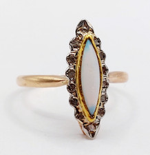 Bague marquise antique or rose