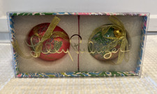 Lilly Pulitzer  Pink  Aqua  Ornament 2 Pack