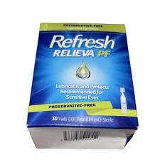 Refresh Relieva PF Lubricant Eye Drops 30 Vials Exp 01/27