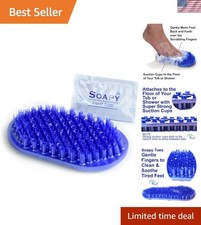Soapy Toes Travel Sized Foot Scrubber Massages  Cleans Tired Feet, Suction C...