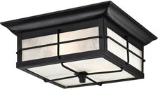 Westinghouse 6204800 Orwell Two-Light Outdoor Flush-Mount Fixture, Textured Blac