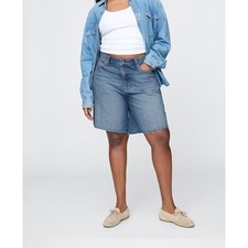 Gap 8" Mid Rise '90s Loose Denim Bermuda Shorts Medium Indigo 18R NWT