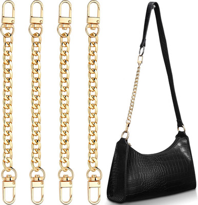 WILLBOND 4 Pcs Purse Chain Strap Mini Purse Extender Metal Flat Chain Strap Repl