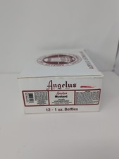  12 1 Oz Bottles Of Angelus Acrylic Leather Mustard Paint New
