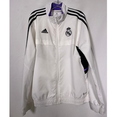 Real Madrid Adidas Condivo 2022 White Full Zip Track Jacket Youth