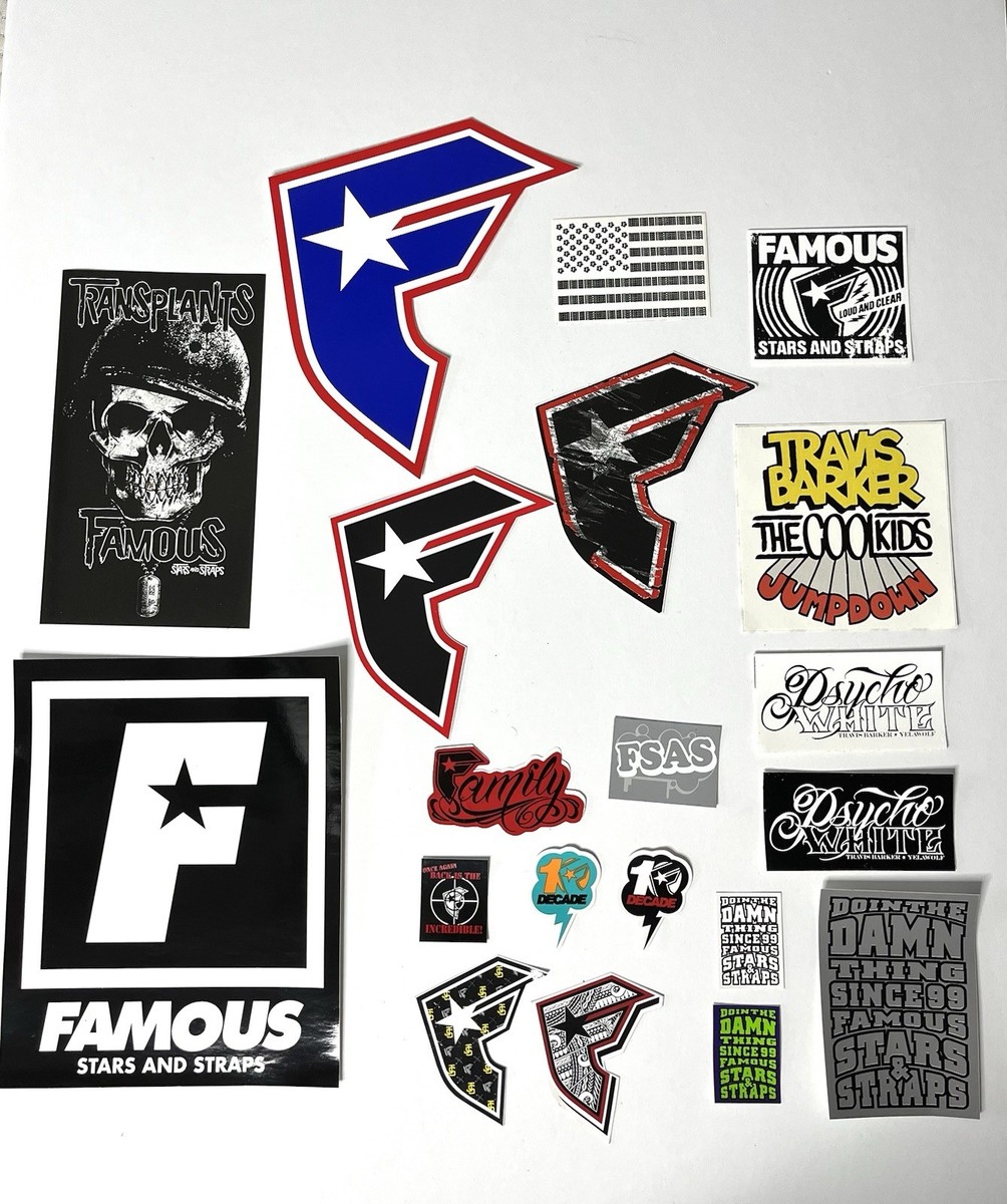 Famous Stars And Straps 20 Sticker Set Travis Barker Blink 182