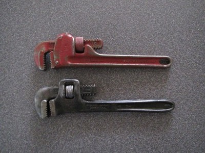 8Inch Vintage Pipe Wrenches, U.S.A. Made, Ridgid & Walworth Brand