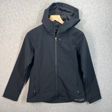 Spyder Womens Black Softshell Hooded Jacket Full Zip Fleece Lined Size Medium