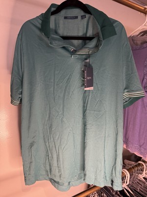 Perry Ellis Green Short Sleeve Collared Shirt Travel Luxe Polo Mens Size XXL NWT