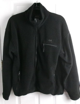 Helly Hansen USA Made Heavyweight Fleece Jacket Black Mens Large Full Zip